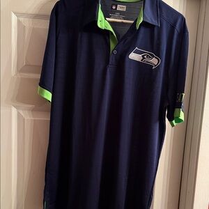 Men's Seattle Seahawks Navy and Green Polo Shirt